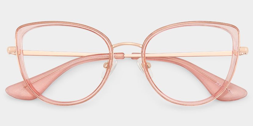 Celine Clear Pink Cat-eye Eyeglass Frames with Bling for Ladies display picture 3