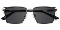 Finn Rectangle Black Glasses1