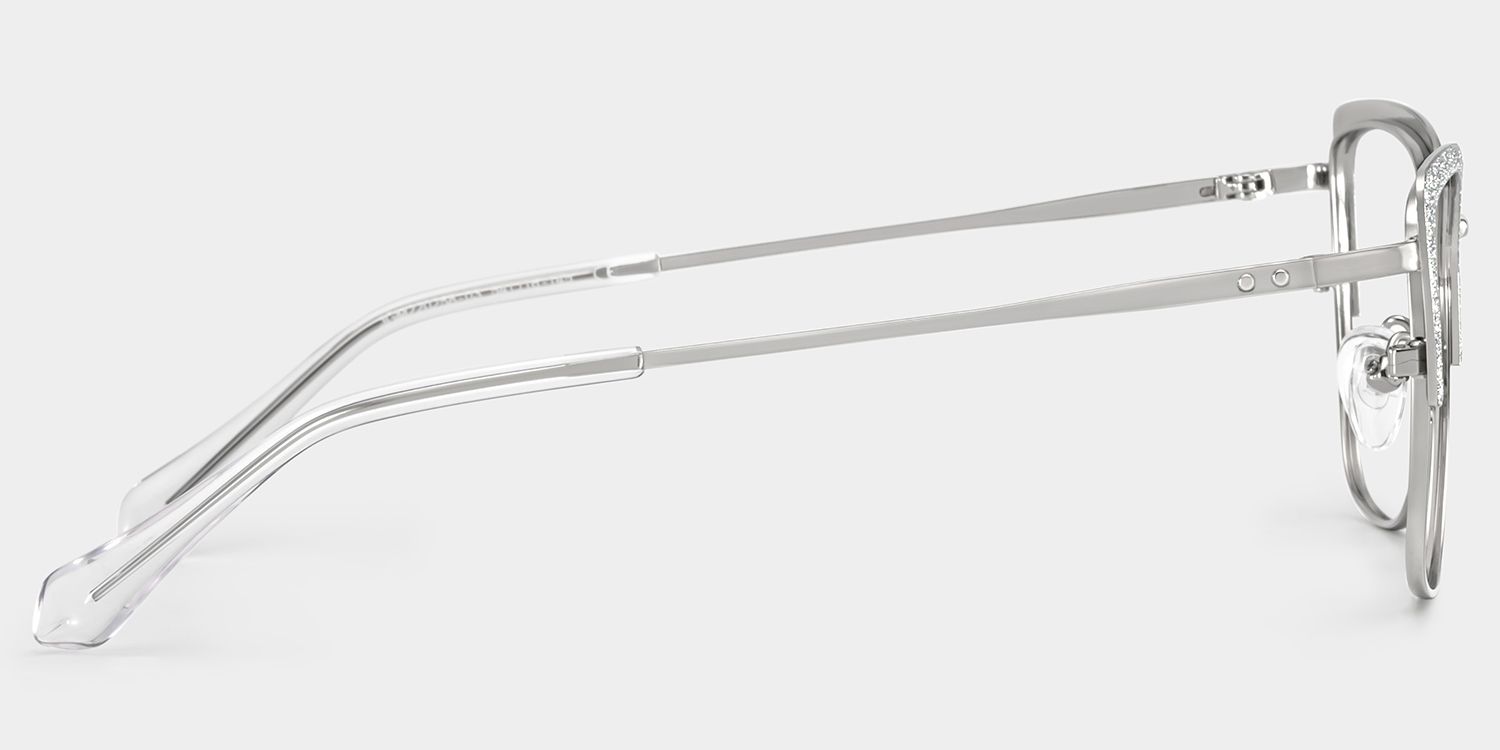 Javier silver rectangle glasses Online | ZEELOOL