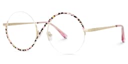 Flozif Round Semi rimless Pink-Leopard Glasses1