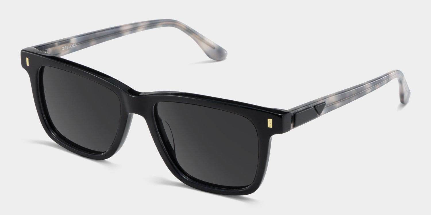 Travis Rectangle Black Glasses2