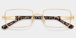 Olivia Gold Rectangle Glasses2
