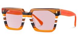 Laguer Rectangle Orange Sunglasses2