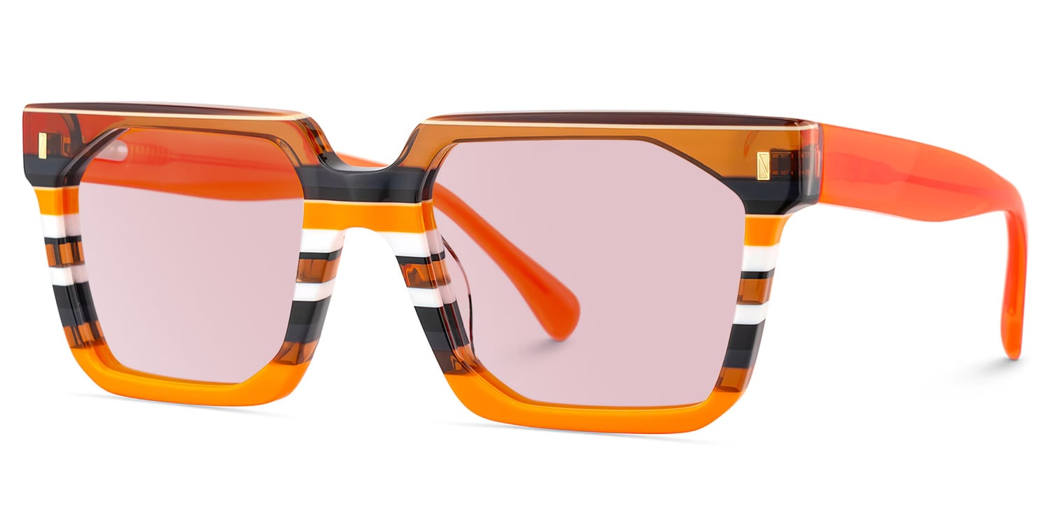 Laguer Rectangle Orange Sunglasses2