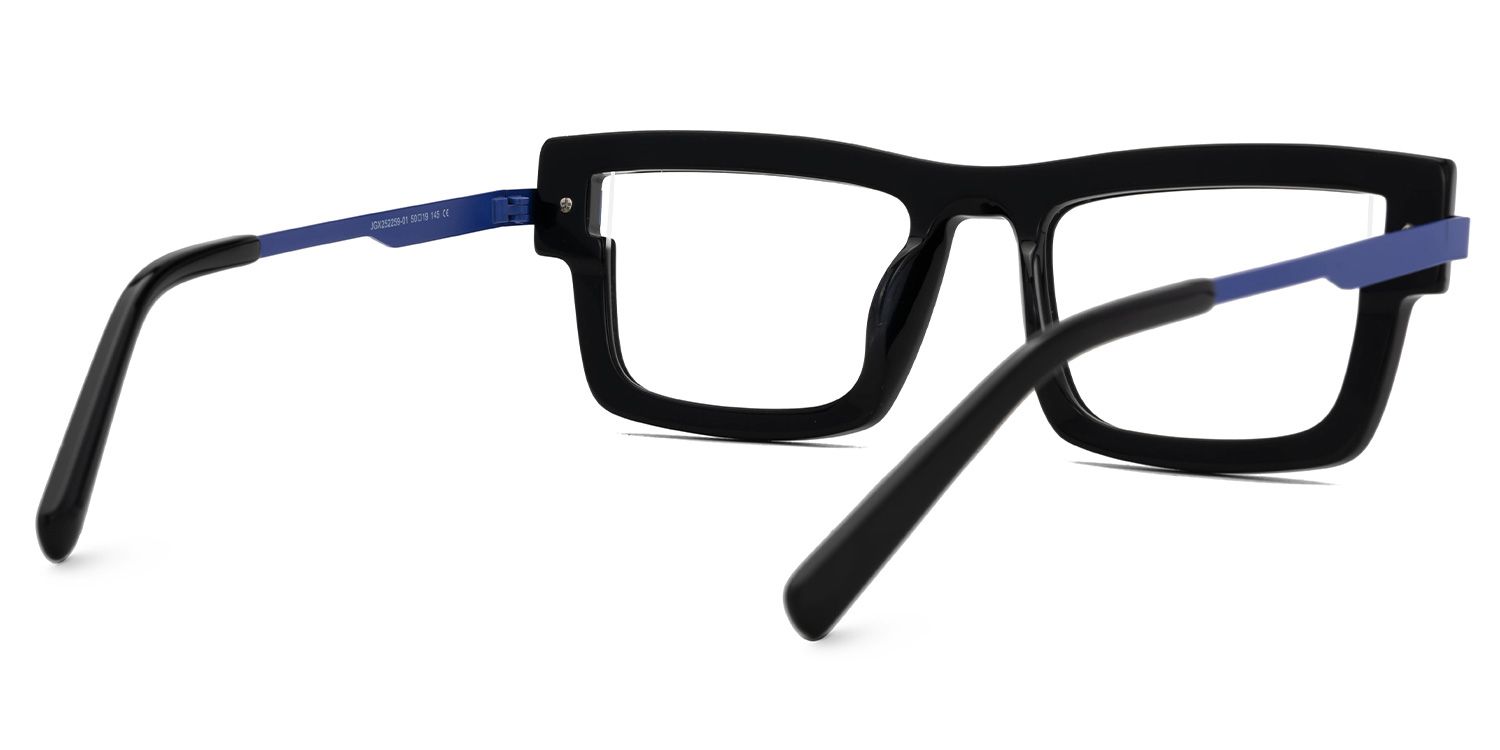 Yahia Black Rectangle Glasses for Men | Zeelool4