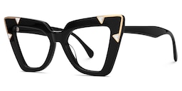 Pedley Cateye Black Pointy Glasses1