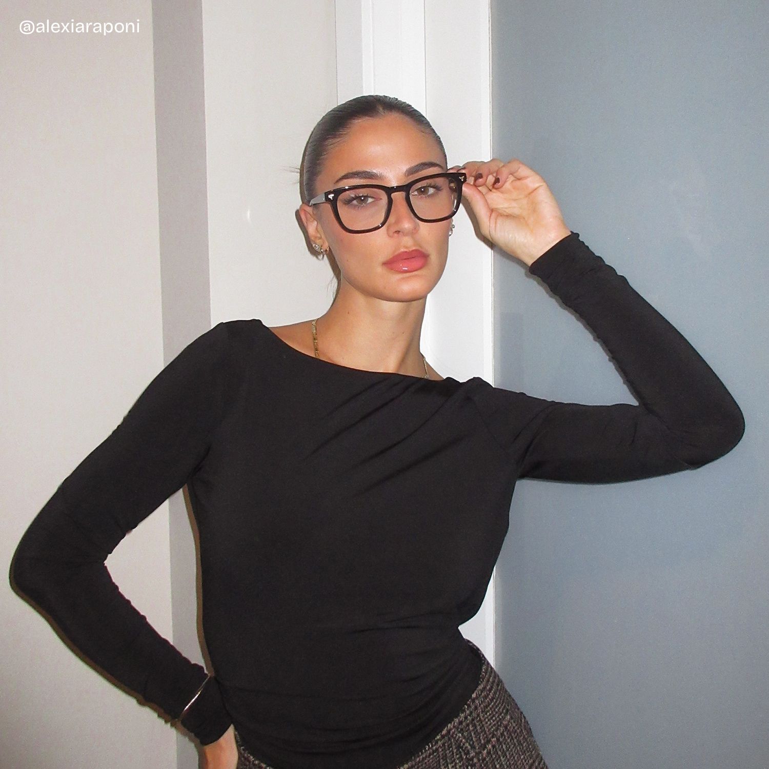 Heather Black Frame Glasses with Square Frame Online | ZEELOOL7