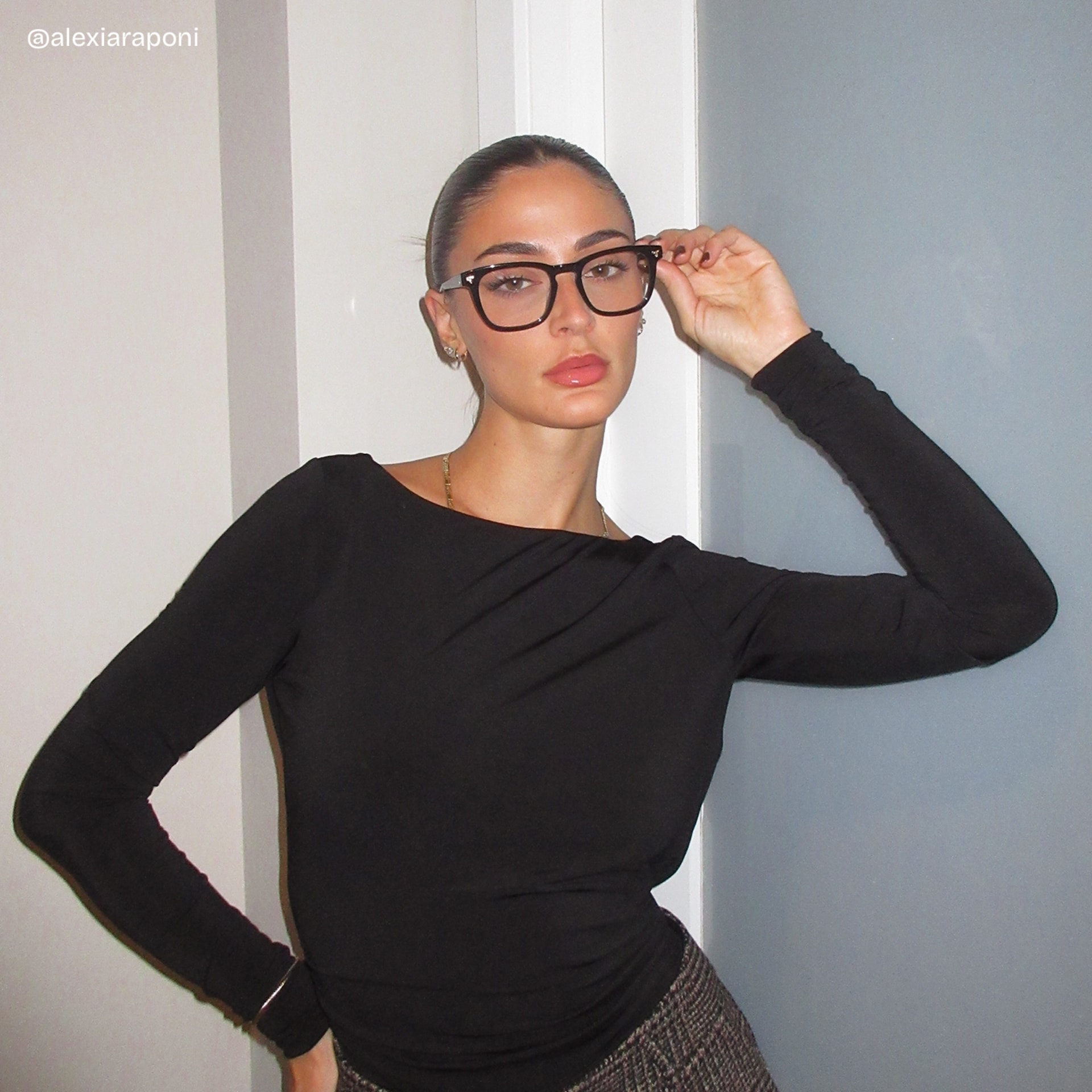 Heather Black Frame Glasses with Square Frame Online | ZEELOOL7