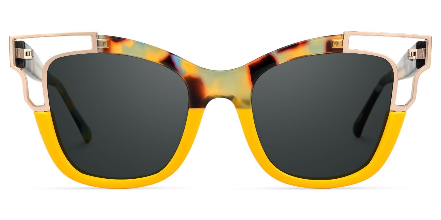 Rhoden Yellow Cateye Frame Sunglasses | Zeelool0