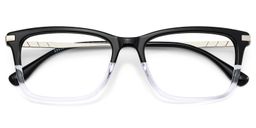 Zane Rectangle Black Clear Glasses2