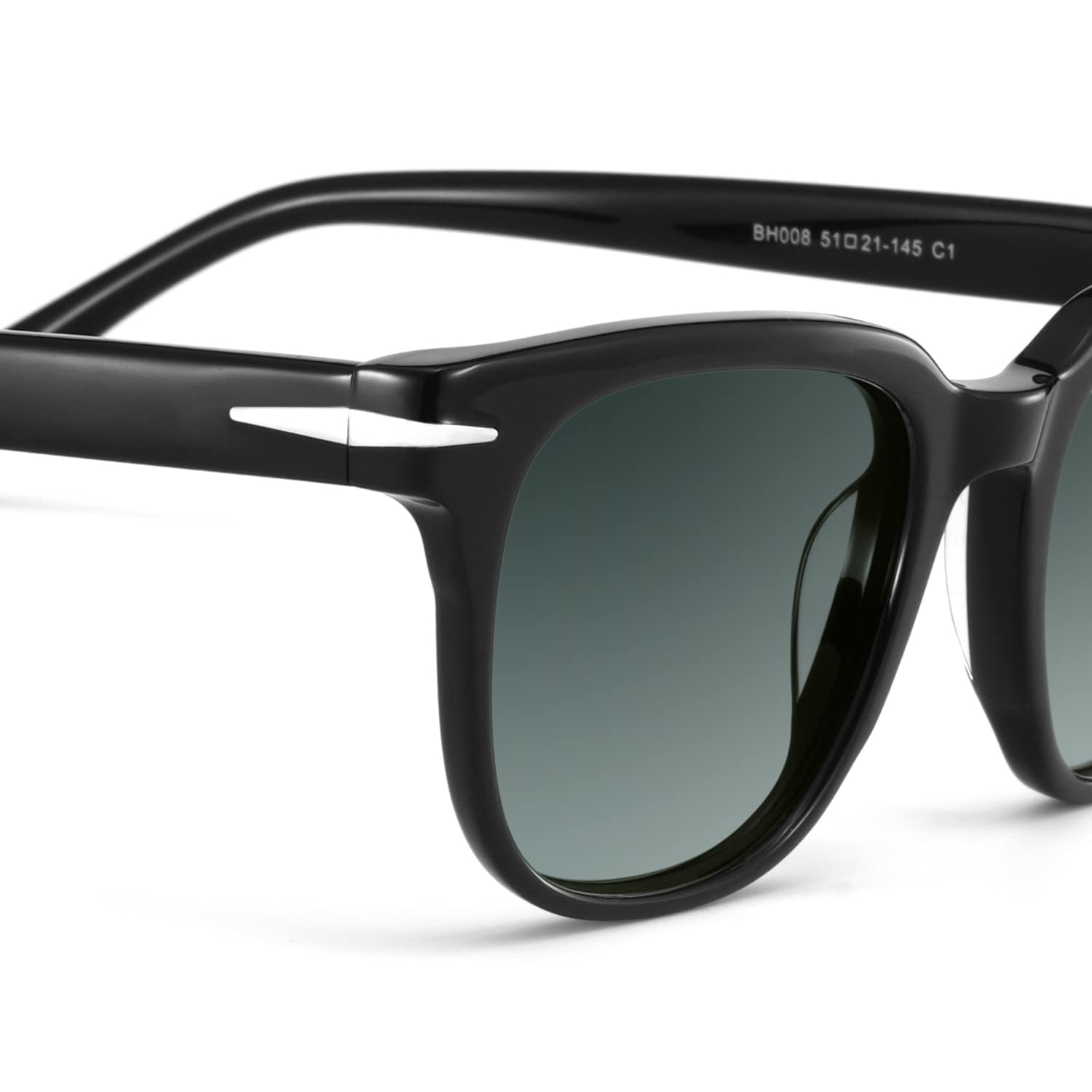 Rocco Rectangle Black Frame Polarized Sunglasses4