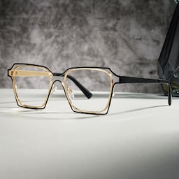 Foday Geometric Black Gold Glasses0