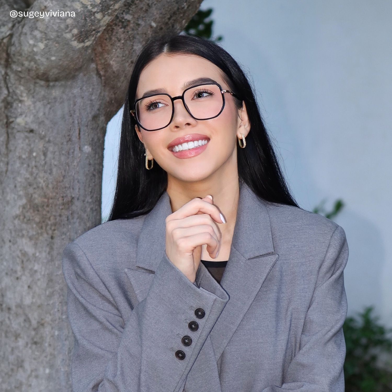 Joana Geometric Black TR90 Glasses for Women | ZEELOOL