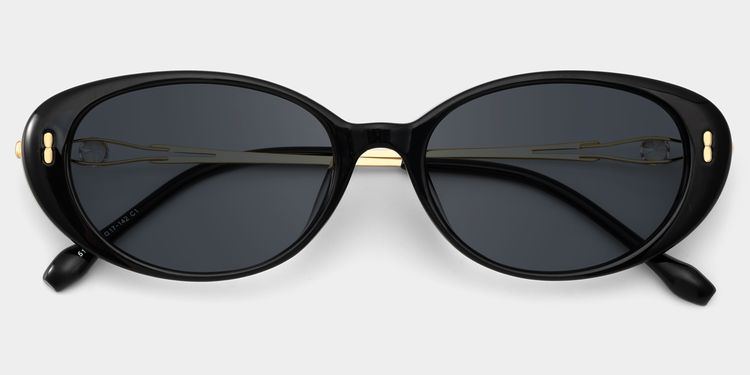 Blaire Black Oval Sunglasses