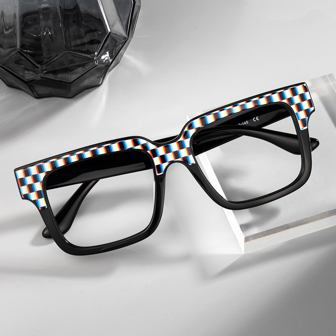 Men's Square Prescription Glasses In Acetate0