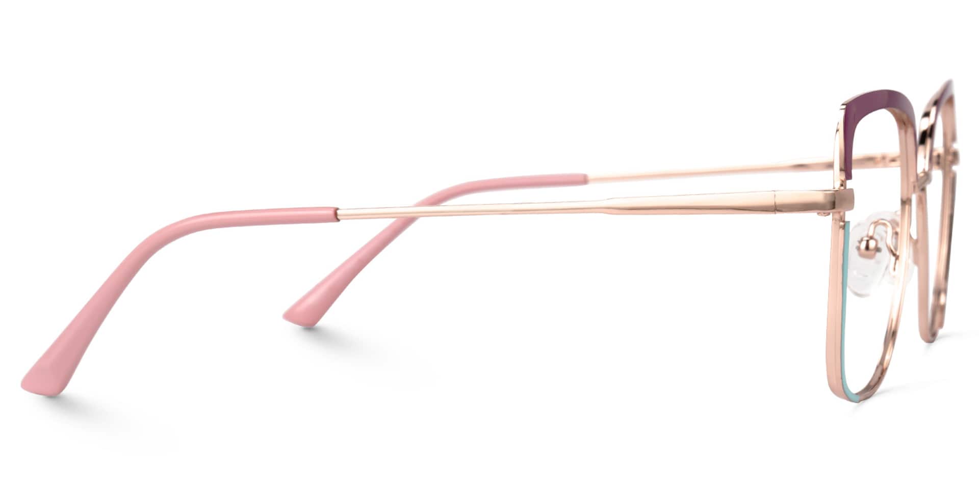 Grasso Square Two-Tone Eyeglasses and Thin Metal Frame2