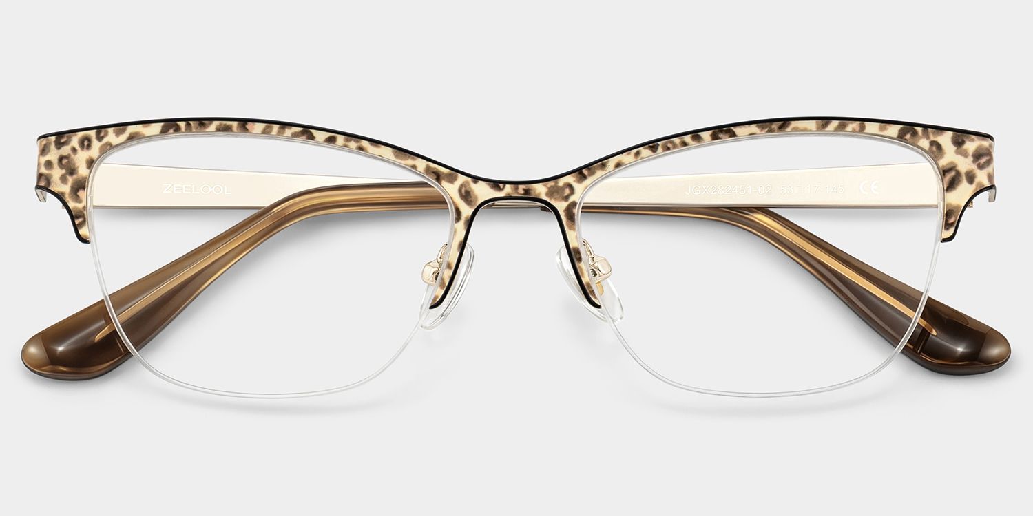 Dorian Yellow Leopard Print Cat-Eye Glasses | ZEELOOL2
