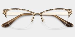 Dorian Yellow Leopard print Cat eye Glasses2