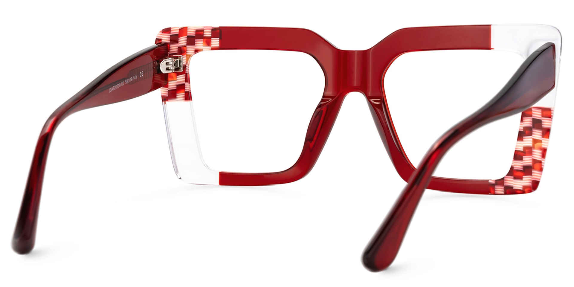Shamika Big Red Frame Glasses with Rectangle Frames | Zeelool3