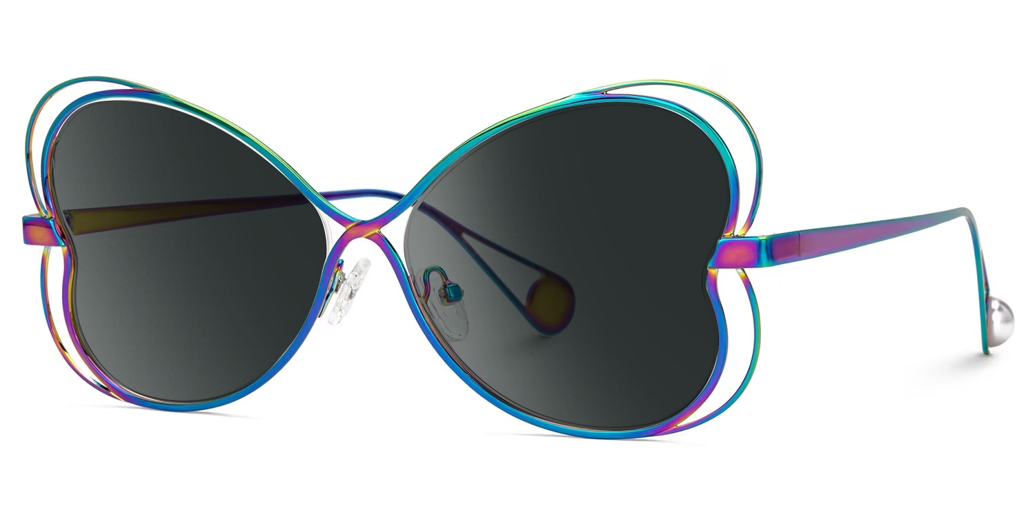 Aretha Geometric Iridescent Glasses