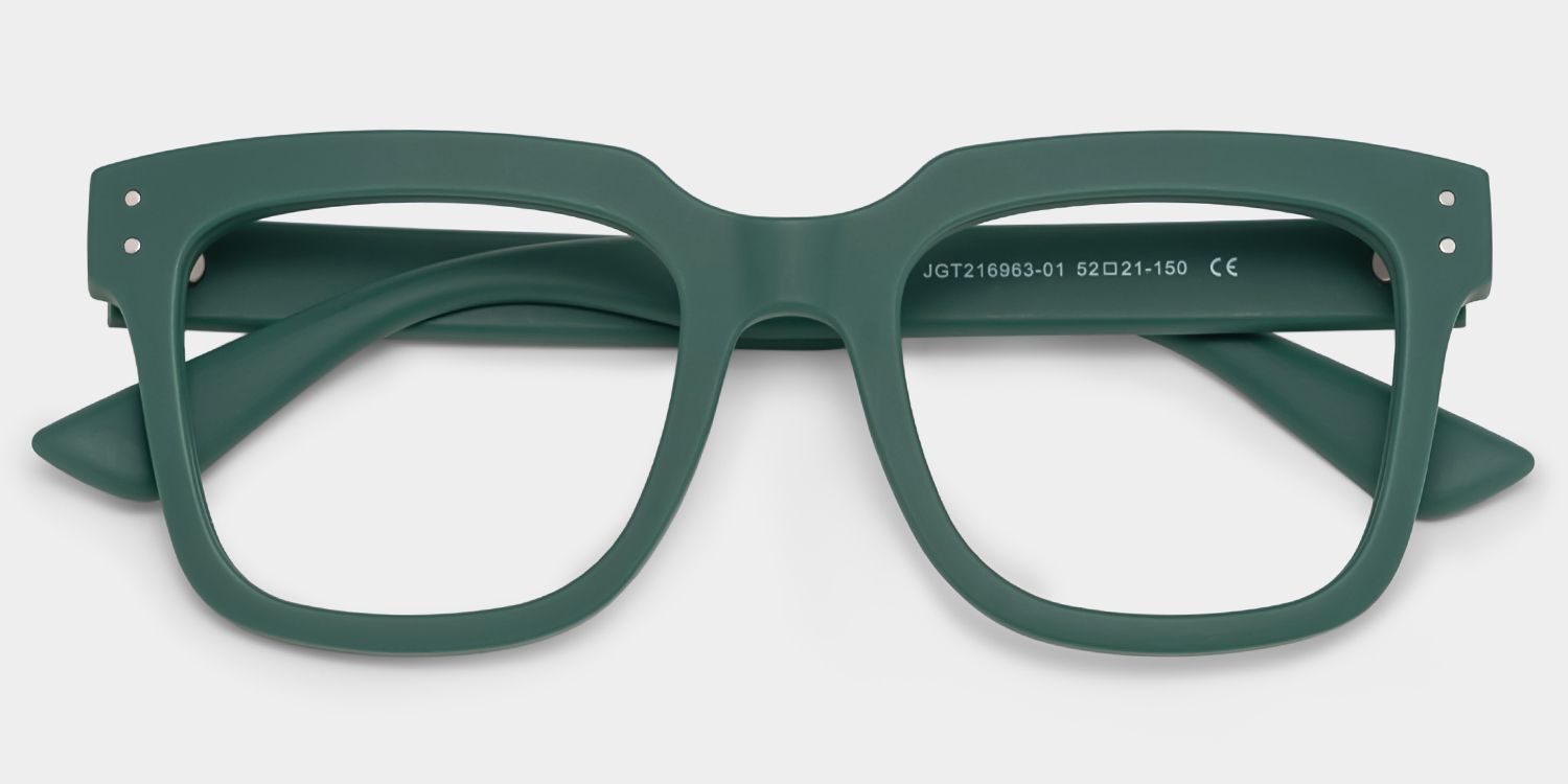 Liizbeett Square Eyeglasses with Dark Green Frames | ZEELOOL