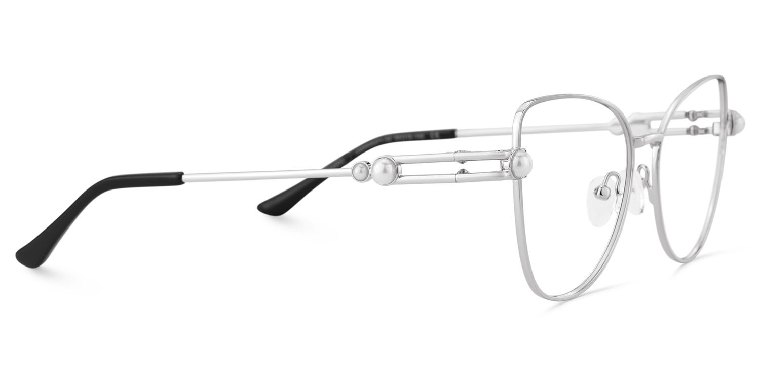 Gaga Eyeglasses in Cat Eye Sliver Frame | Zeelool5