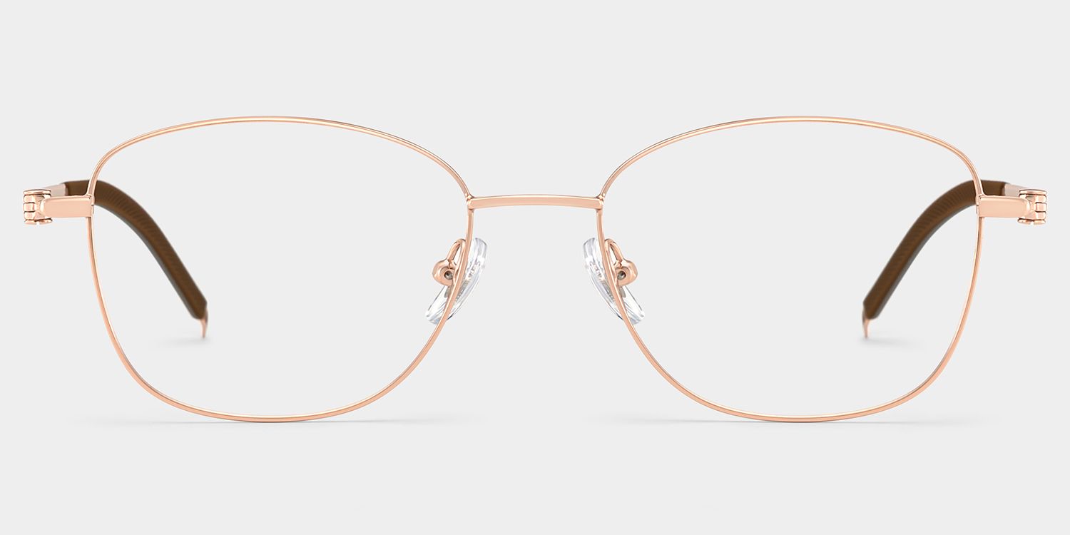 Nicole Gold Wire Frame Glasses in Rectangle Metal Material | ZEELOOL1