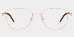 Nicole Rectangle Gold Glasses1