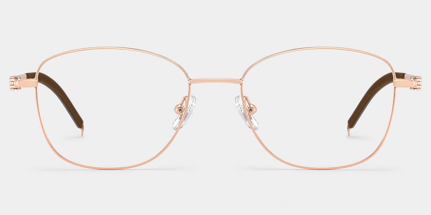 Nicole Rectangle Gold Glasses