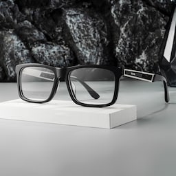 Osvaldo Rectangle Black Glasses0