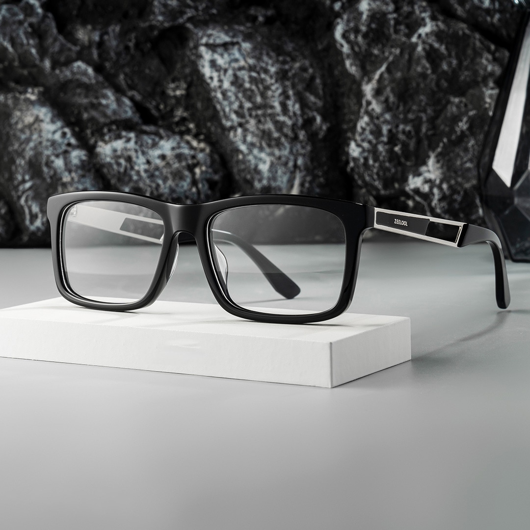 Osvaldo Rectangle Black Glasses
