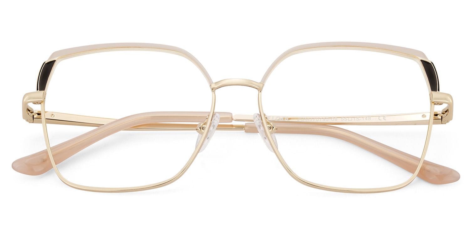 Shayla Metal Square Pink Brown Frame Glasses | Zeelool2