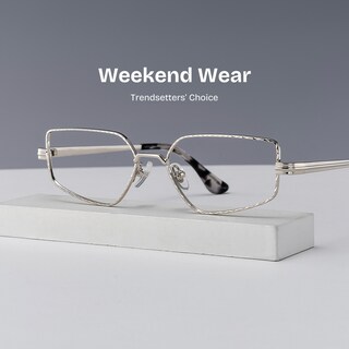 Lyle Rectangle Silver Glasses0