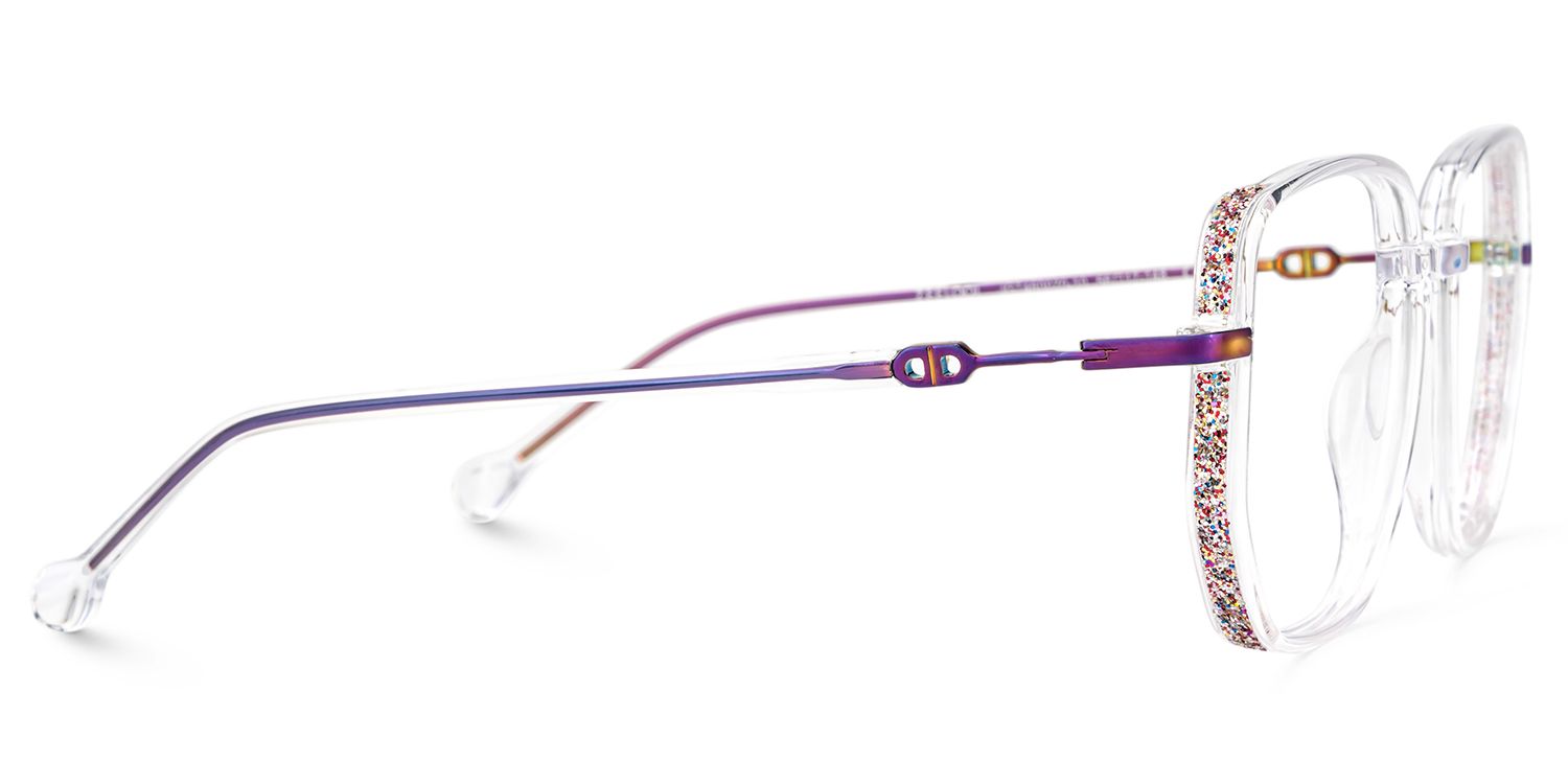 Joana Clear Glasses in Geometric Wide Frame Design | Zeelool4