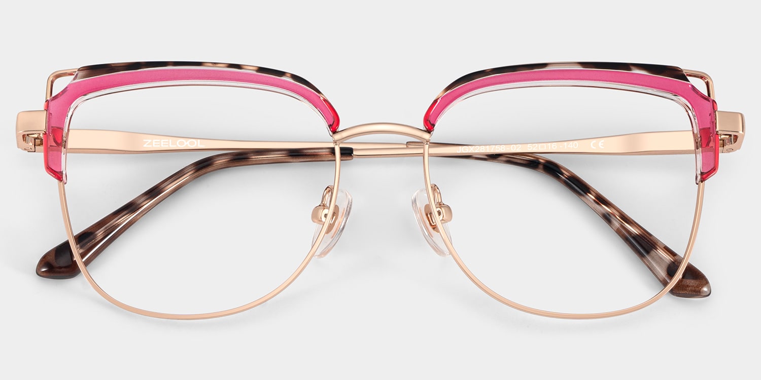 Samson Square Pink Tortoise Glasses2