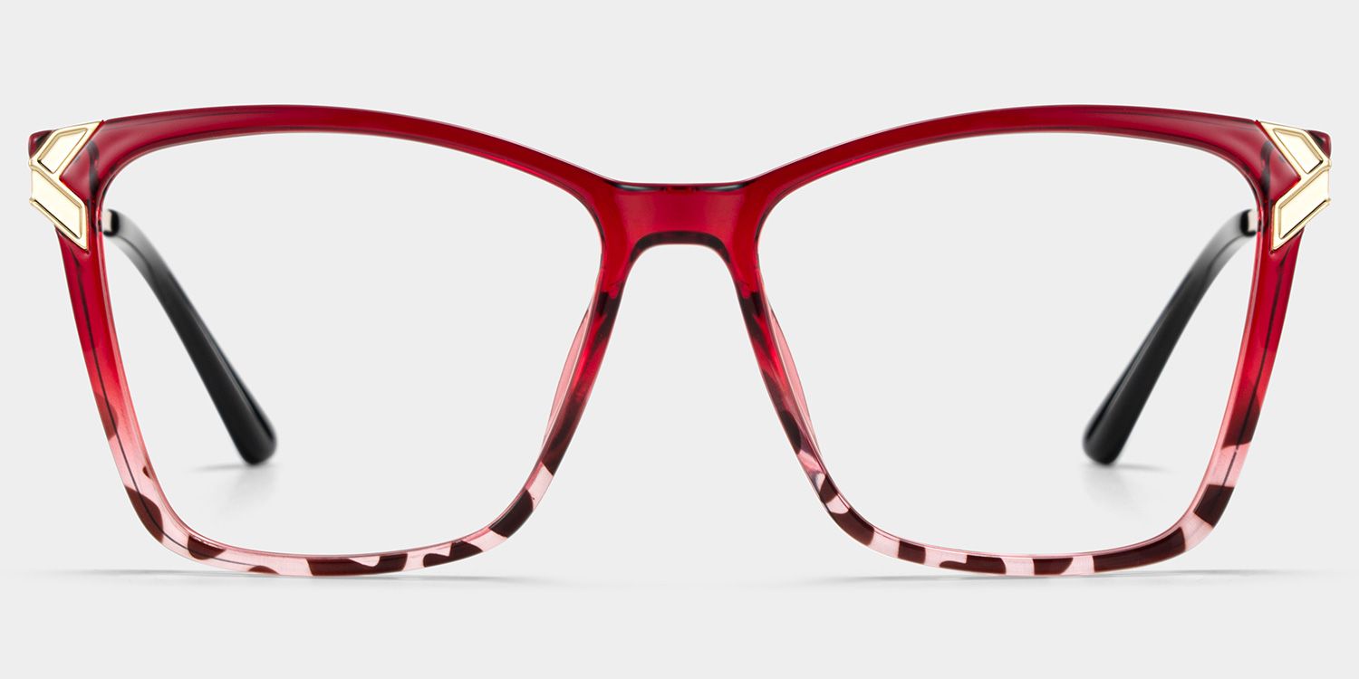 ZWIESELLです Tricee Square Black Glasses With Gold Arms For Females | Zeelool