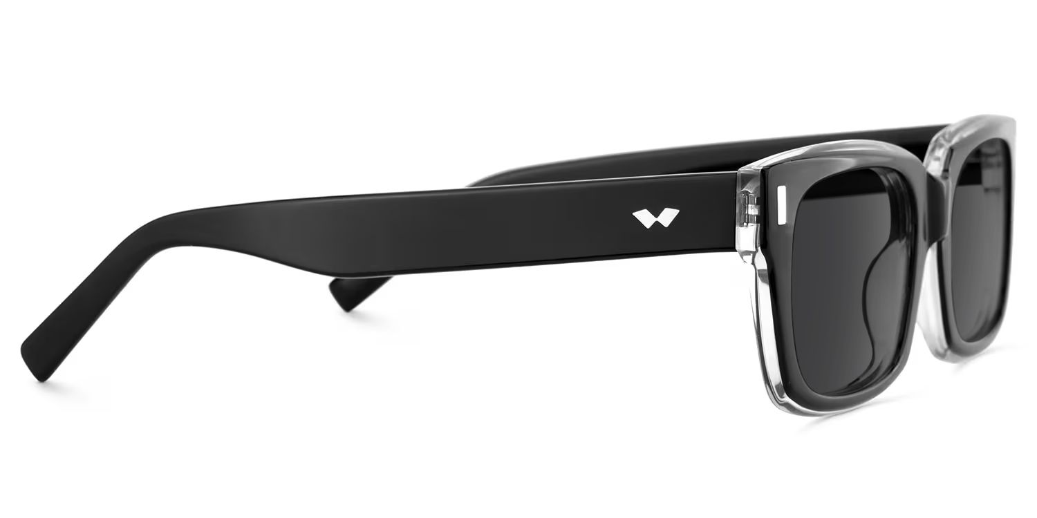 Designer Rectangular Glasses with Clear Rim of Black Frame3