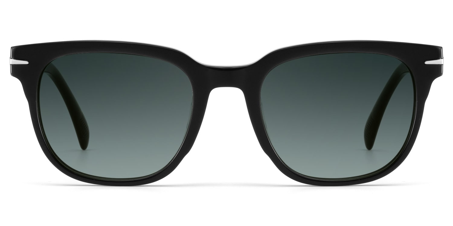 Rocco Rectangle Black Frame Polarized Sunglasses