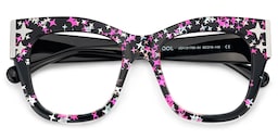 Minfia Square Black Pink Glasses2
