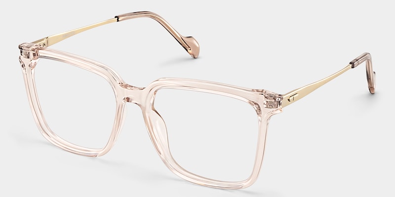 Thin Champagne Frame Glasses With Square Shape3