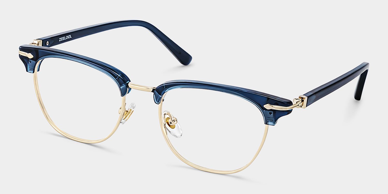 Capri Blue Browline Eyeglass Frames for Men | ZEELOOL2