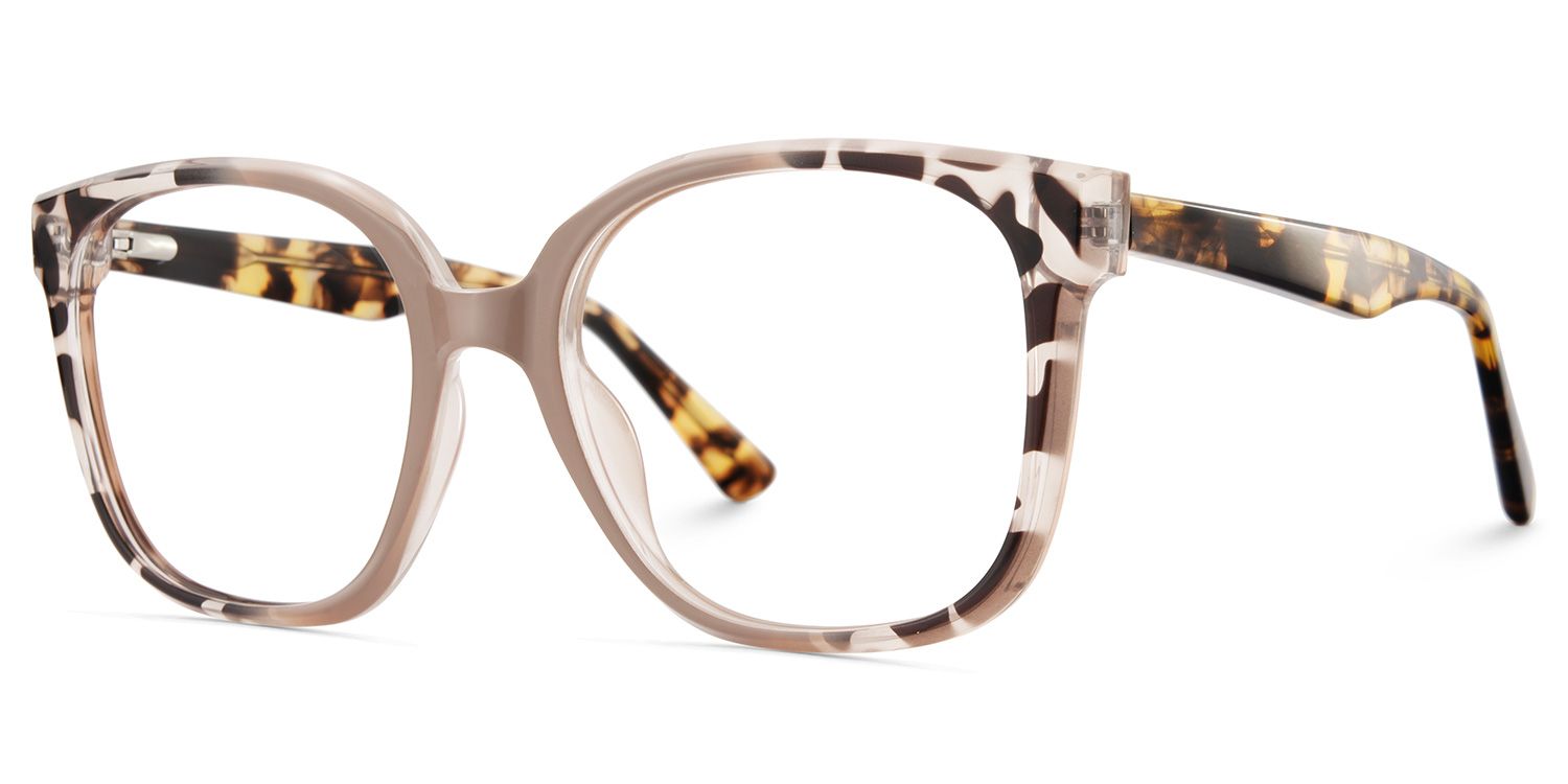 Siner Square Tortoise Khaki Color Frame Eyeglasses | ZEELOOL4