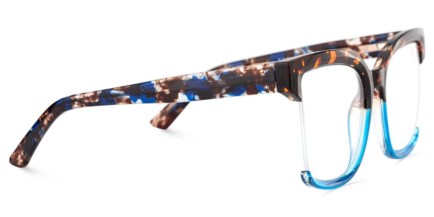 Cadogan Blue-tortoise Square Prescription Glasses | Zeelool4
