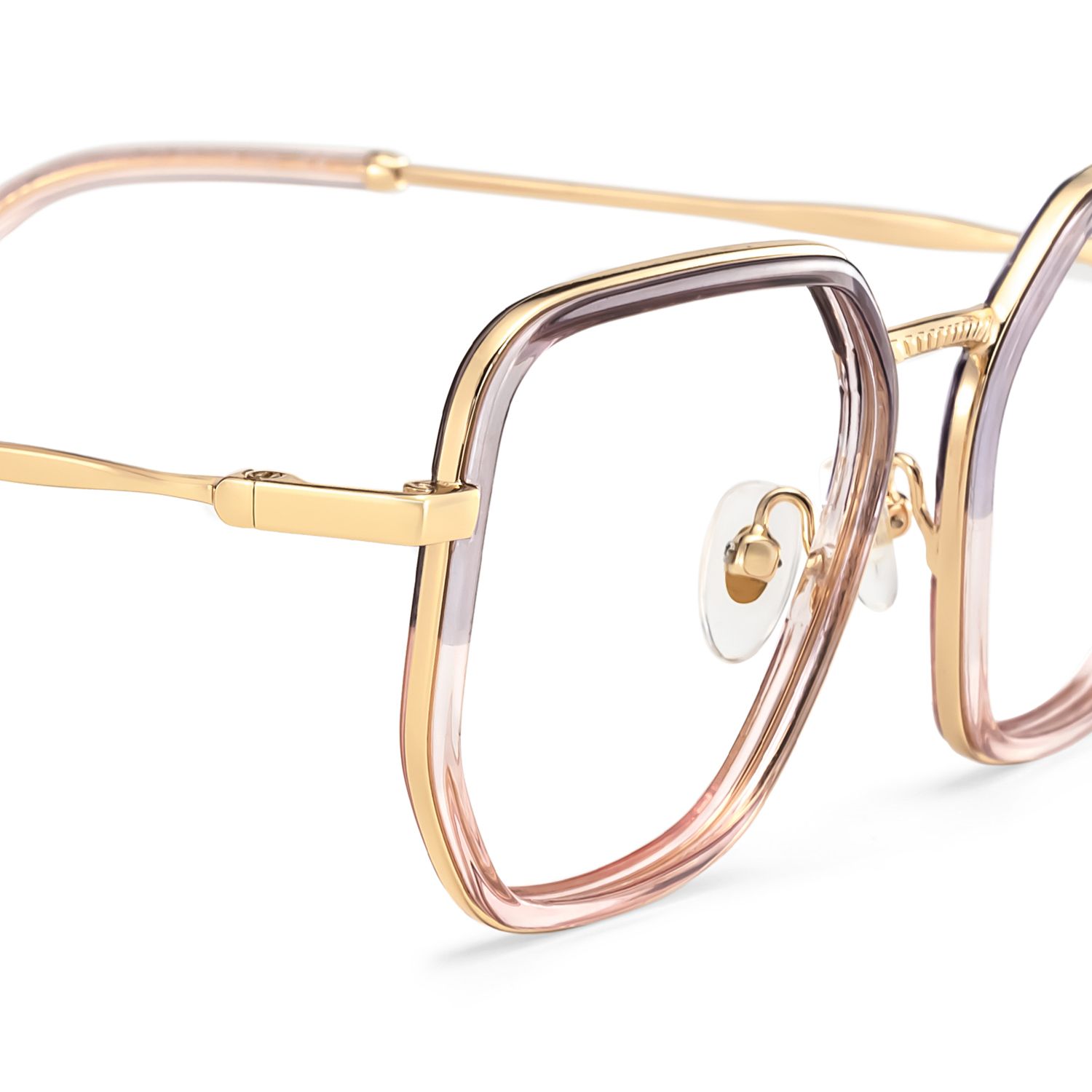 Levi Eyeglasses in Geometric Grey Pink Frame | Zeelool5