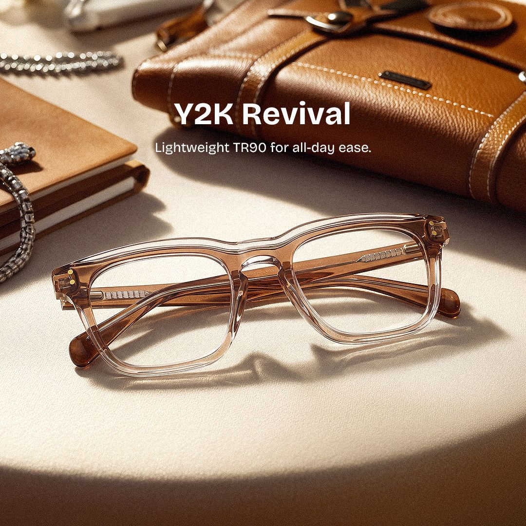 Liam Brown Rectangle TR90 Frame Glasses for Women | ZEELOOL