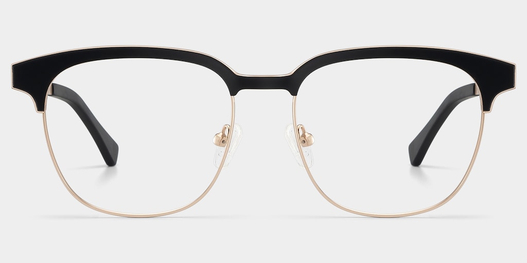 Wren Browline Black-Gold Glasses