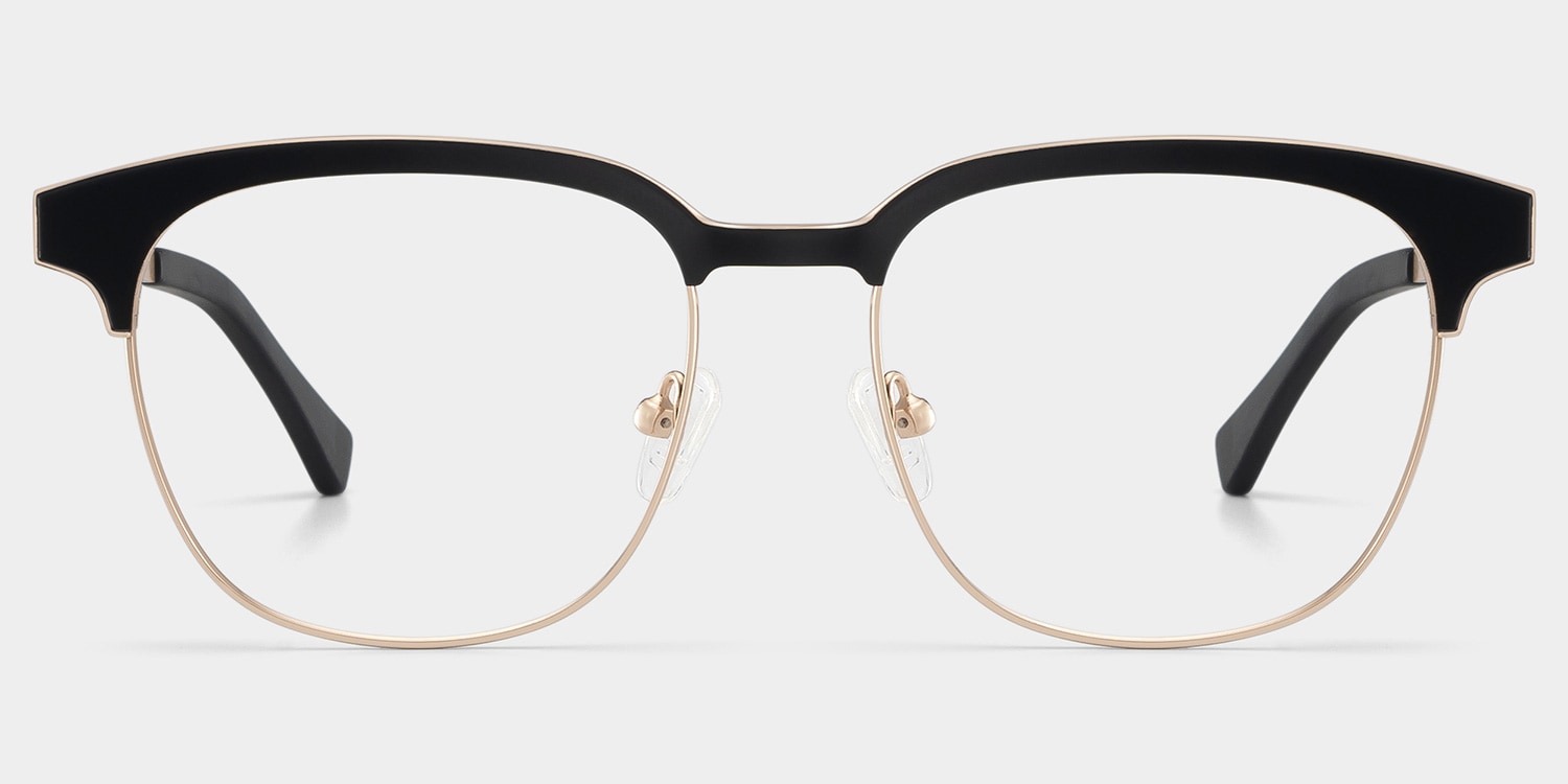 Wren Browline Black-Gold Glasses