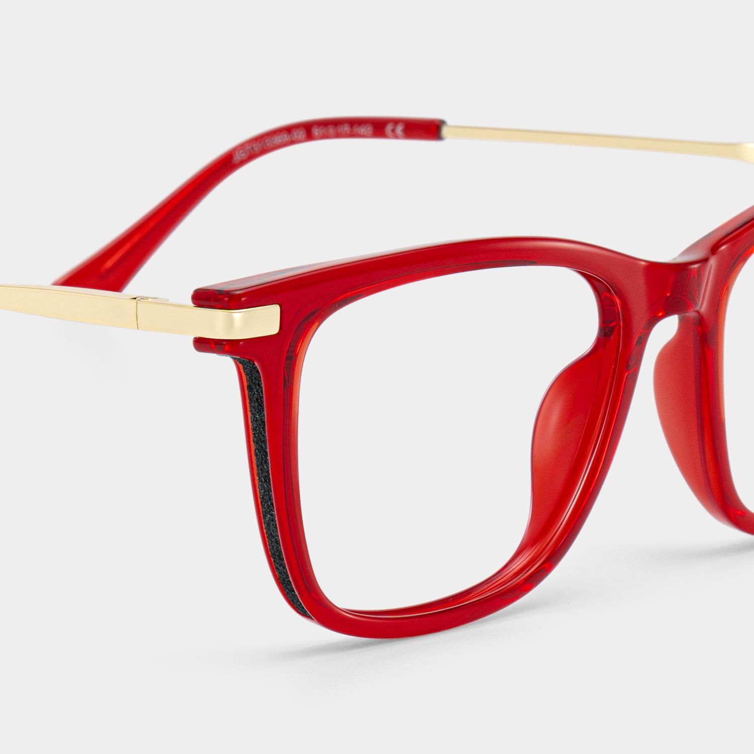 Selena Rectangle Transparent Red Glasses for Women | ZEELOOL5
