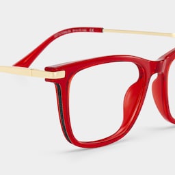 Selena Rectangle Red Glasses5