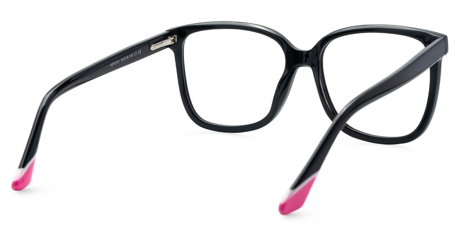 Mechelle Glossy Black Raspberry Glasses Square Frame3